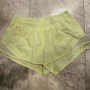 Neon yellow lulu shorts